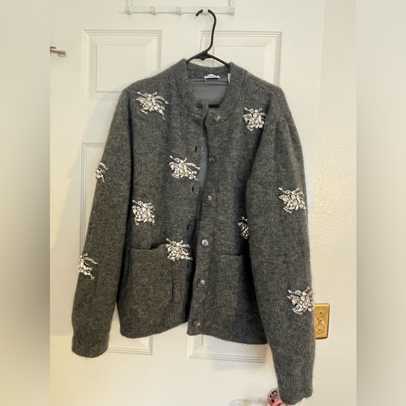 Authentic Burberry Woman Cardigan Size:MGrey Wool, Mohair WoolPolyamide,Cashmere - Picture 3 of 17